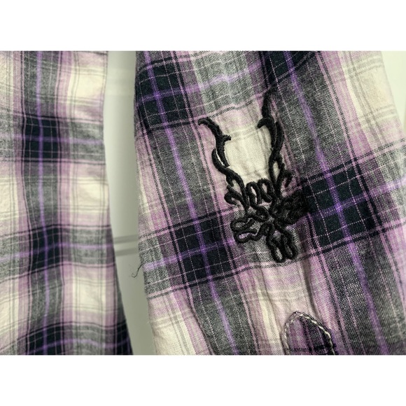 Roar Purple Plaid Button-Down Shirt - Picture 5 of 8